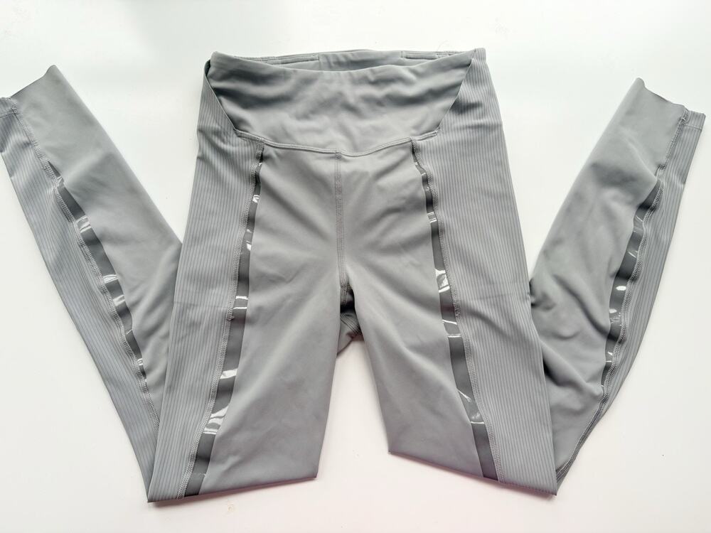 Lululemon Leggings 4 Gloss Trim Run Super High-Rise Tight 28" Rhino Grey Yoga